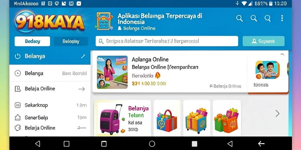 Antarmuka aplikasi 918KAYA untuk pengalaman belanja online yang mudah.