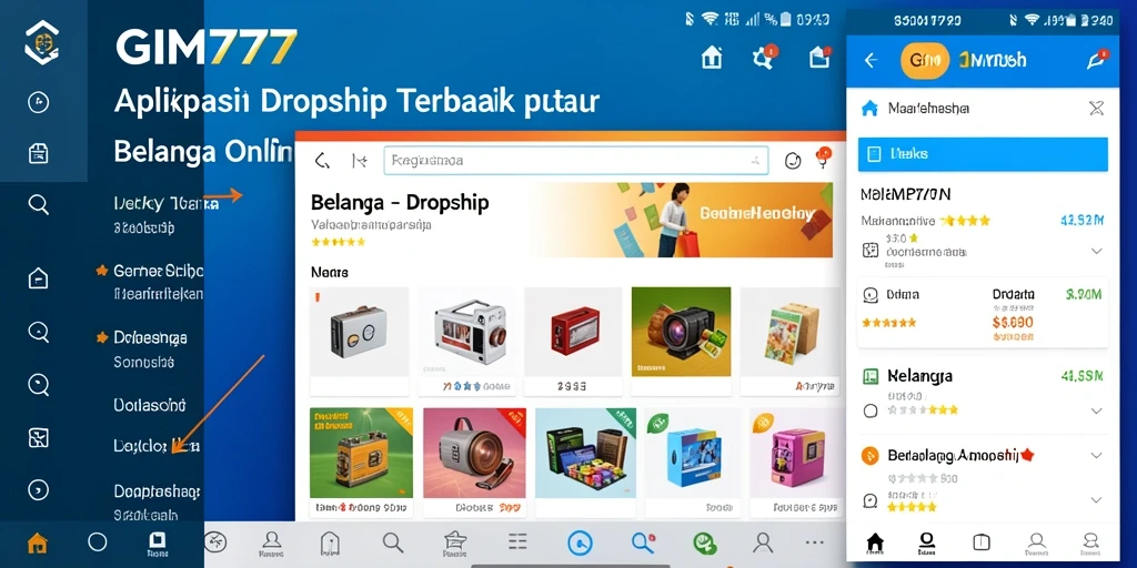 Screenshot antarmuka GIM777 sebagai aplikasi Dropship yang mudah digunakan.