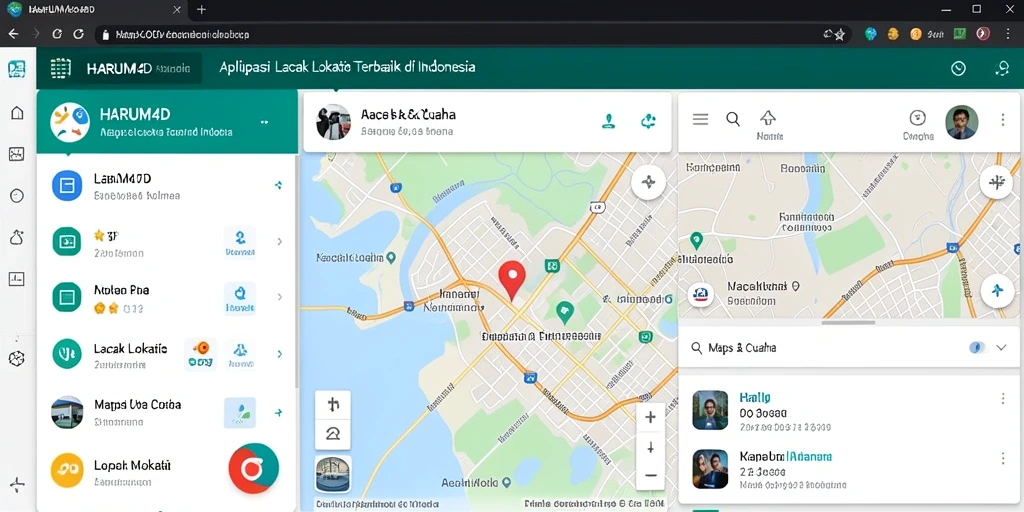 Tampilan antarmuka utama aplikasi Lacak Lokasi HARUM4D.