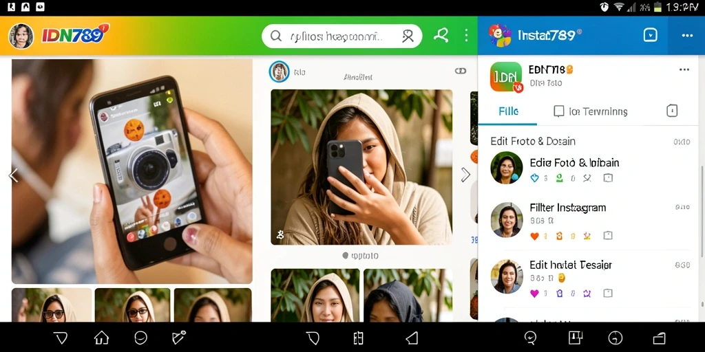 Tampilan antarmuka IDN789 untuk pengeditan foto yang intuitif.
