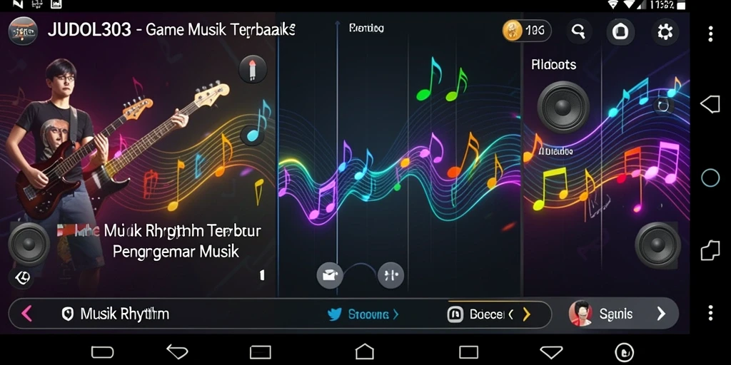 Screenshot utama JUDOL303 menampilkan gameplay Musik Rhythm yang seru.