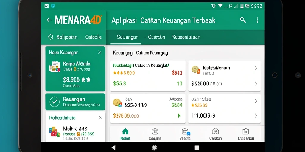 Antarmuka pengguna MENARA4D yang mudah digunakan untuk mencatat keuangan.