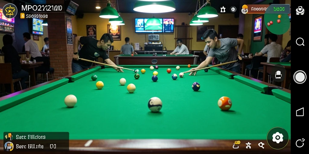 Antarmuka menarik dari MPO2121 yang menawarkan pengalaman billiard nyata.