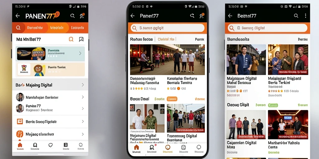 Tampilan antarmuka aplikasi PANEN77 yang modern dan user-friendly.