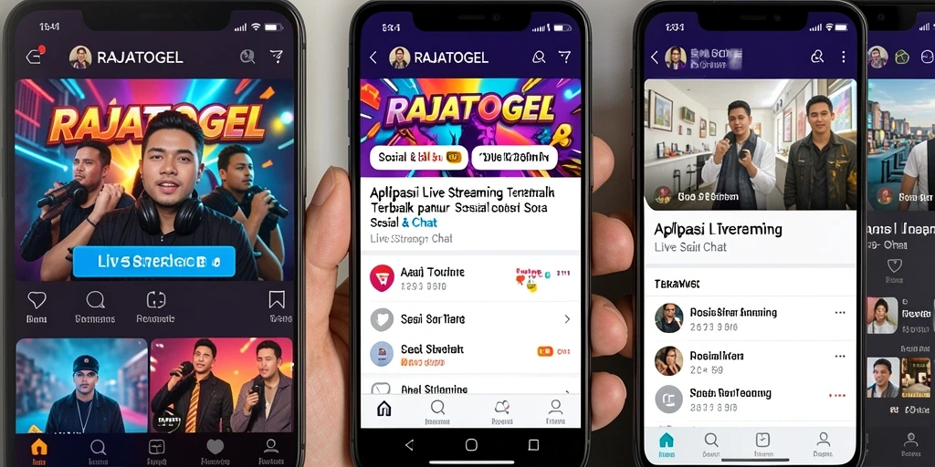 Tampilan aplikasi RAJATOGEL yang modern dan intuitif dalam Live Streaming.