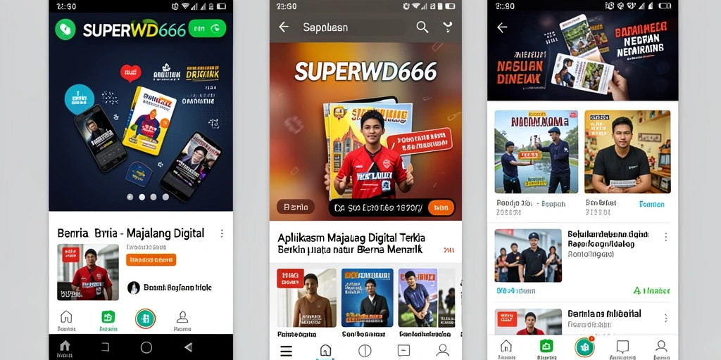 Tampilan antarmuka SUPERWD666 dengan berbagai pilihan berita menarik.