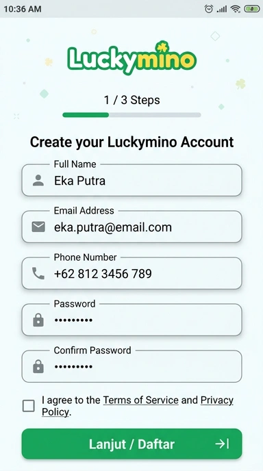 Panduan Pembuatan Akun Baru luckymino untuk Pengguna Android