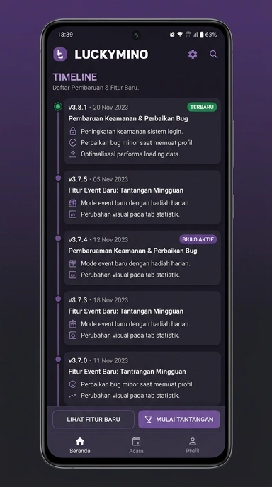 Riwayat Versi luckymino untuk Pengguna Android